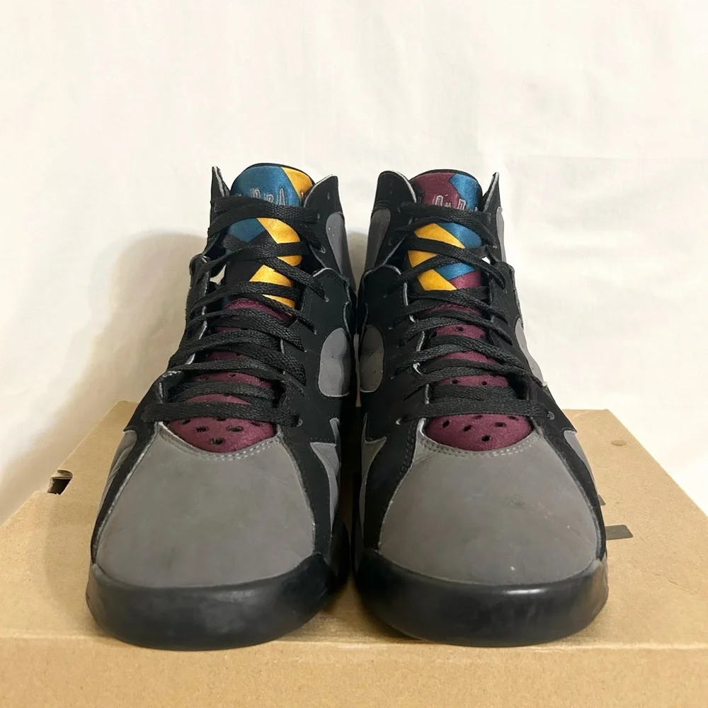 Jordan Men's High-Top Sneakers in Black and Gray with Burgundy Jumpman